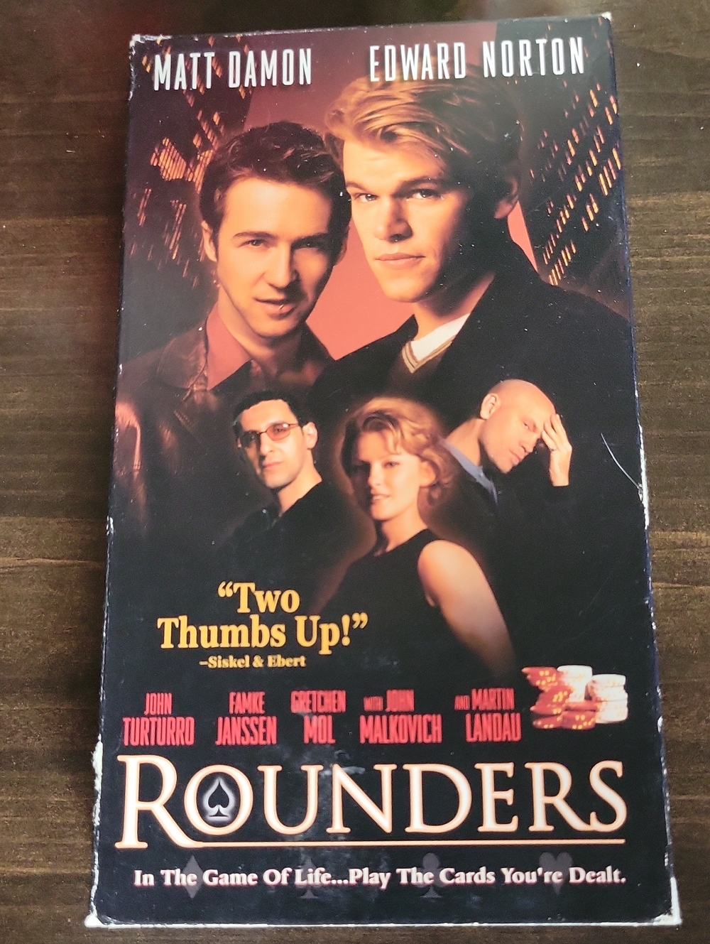 Rounders Movie VHS Cover - Black & Red Poker Poster